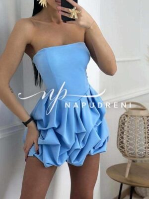 Рокля с воали ''YASMIN'' в светлосин цвят - код BL9471