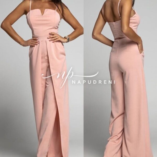 Дамски стилен гащеризон в розов цвят - код 9330