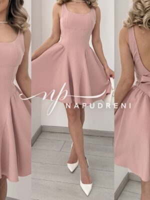 Дамска рокля "Jessy" в цвят пудра - код 9324