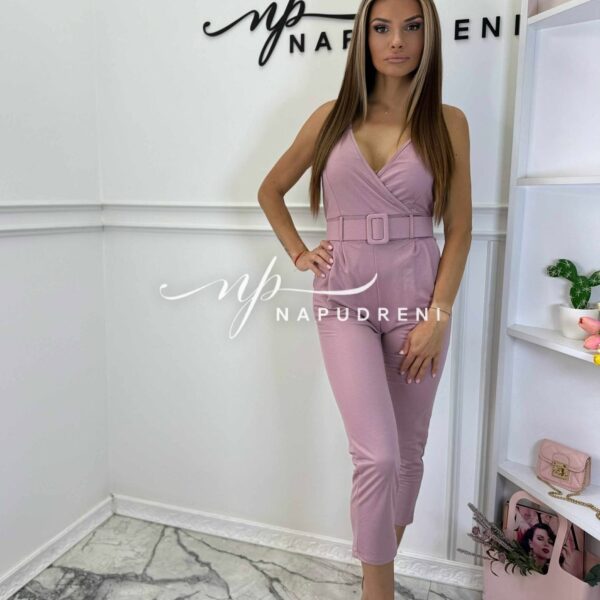 Стилен гащеризон "Jessie" в розов цвят - код 5077