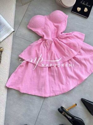 Кукленска рокля ''BETINA'' в розов цвят - код BL9524