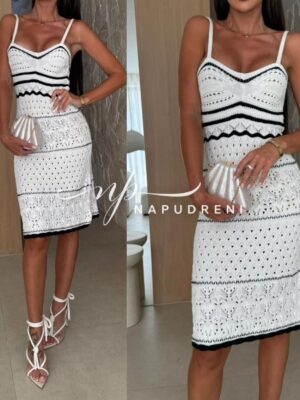 Мини рокля ''BESSA'' в бял цвят - код G9660