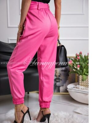 Цикламен панталон с джобове и коланче - код p333