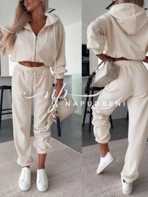 Дамски комплект от две части в бежов цвят - код 8688