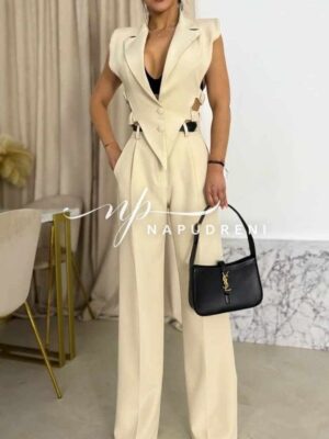 Стилен сет от две части ''REINA'' в бежов цвят - код BL9499