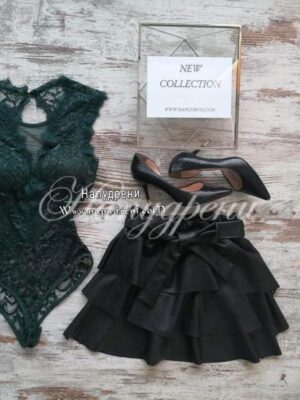 Комплект от две части с боди в зелен цвят - код P083