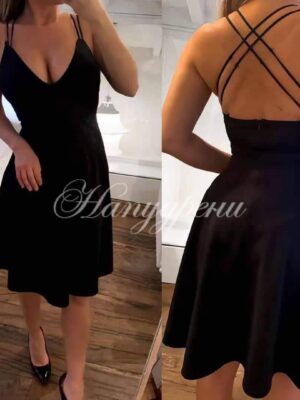 Кокетна рокля с ефектен гръб в 6 цвята - код 3288