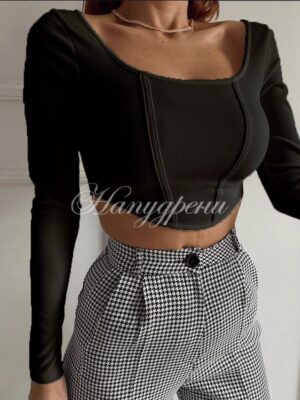 Тренди блузка в черен цвят – код 4162