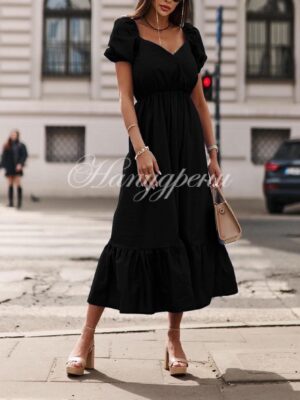 Кукленска рокля "Elena" в черен цвят - код 4842