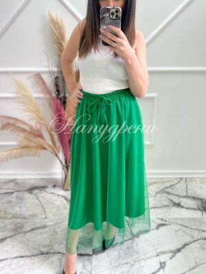 Дълга тюлена пола “Lailla” в зелен цвят – код 5205