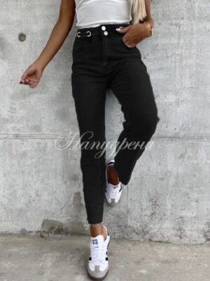 Тренди дънки с висока талия и 2 копчета– код 5678