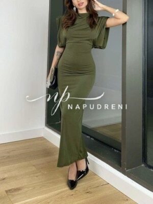 Дамска рокля "Slender" в зелен цвят - код 6654