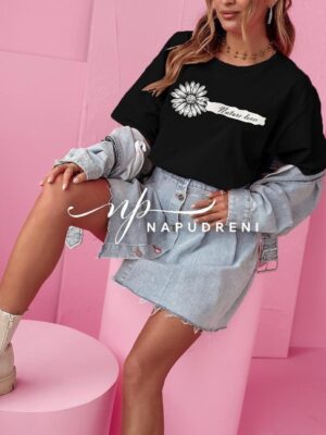 Дамска тениска ''Nature'' в черен цвят - код 7138