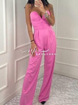 Дамски гащеризон "Samanta" в розов цвят – код 7098