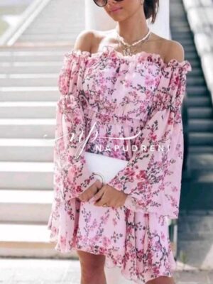 Нежна рокля "Dreamy" в розов десен - код 7339