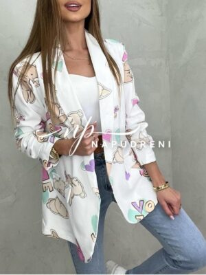 Дамско сако "Anime" в бял цвят - код 7228