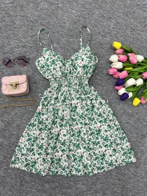 Дамска рокля ''KALIYA'' в палитра-зелен цвят - код 7623