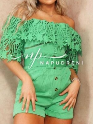 Дамски гащеризон ''Lacy'' в зелен цвят - код 7325