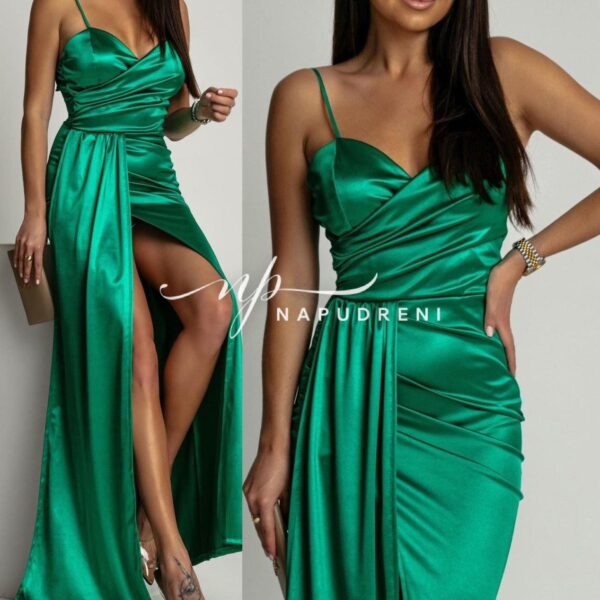 Дамска рокля "Jasmin" в зелен цвят – код 7379