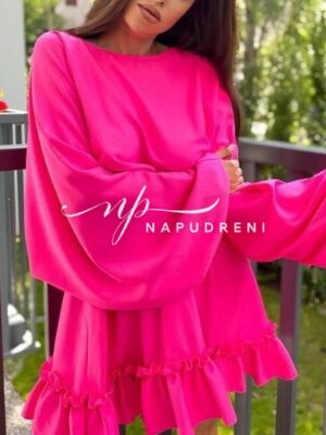 Дамска рокля ''Kety'' в цикламен цвят - код 7329