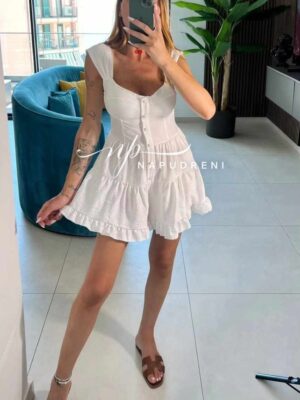 Дамски гащеризон ''Yollanda'' в бял цвят - код 7738