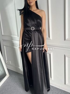 Дамска елегантна рокля ''Paris'' в черен цвят - код 7816