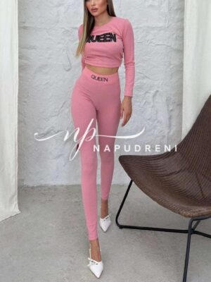 Дамски комплект ''QUEEN'' в розов цвят - код 7864