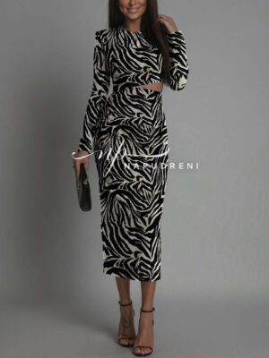 Дамска рокля ''ALESSIA'' с принт-зебра - код 7943