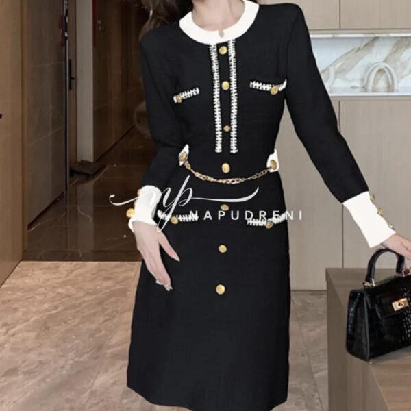 Дамска елегатна рокля ''ELLIZABETH'' в черен цвят - код 8105