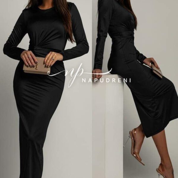 Дамска дълга рокля ''MADISON'' в черен цвят - код 8111