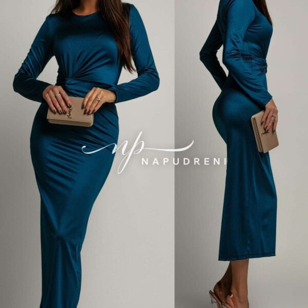 Дамска дълга рокля ''MADISON'' в син цвят - код 8113