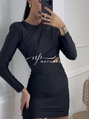 Стилна рокля ''VALENTINA'' в черен цвят - код 8392