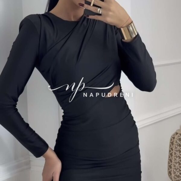 Стилна рокля ''VALENTINA'' в черен цвят - код 8392