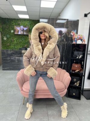 Дамско късо яке ''Barbie'' в кафяв цвят - код 8341