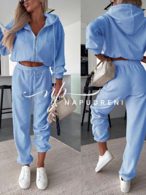 Дамски комплект от две части в син цвят - код 8689