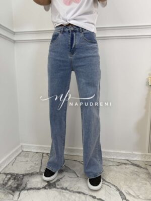 Свободни дънки ''Wide'' с камъни - код 8645