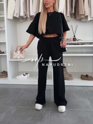 Дамски комплект с връзки ''KATERINNA'' в черен цвят - код 8808