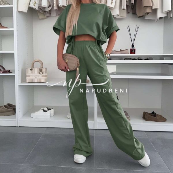 Дамски комплект с връзки ''KATERINNA'' в зелен цвят - код 8811