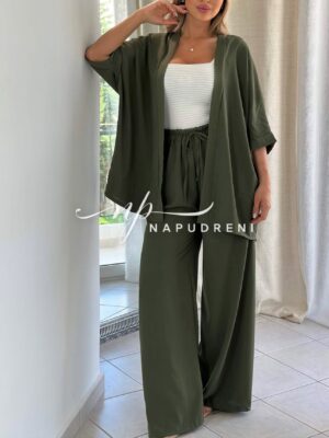 Стилен сет от две части ''ADELLINE'' в зелен цвят - G9226