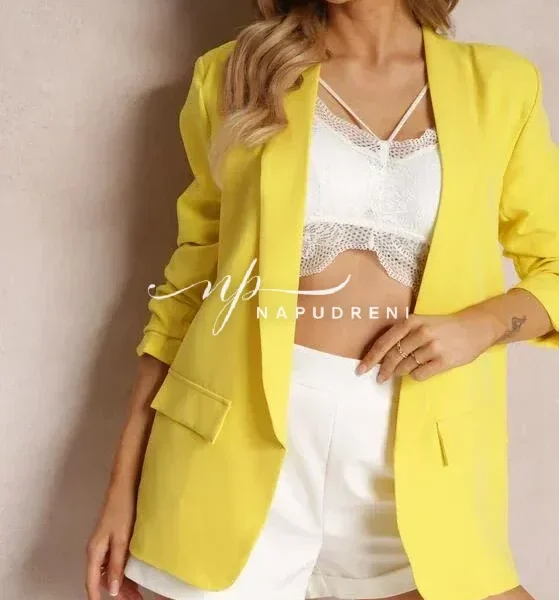 Елегантно сако Клара в жълт цвят - код 1387