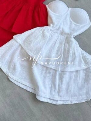 Кукленска рокля ''BETINA'' в бял цвят - код BL9526