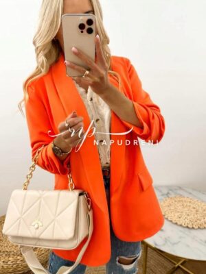 Елегантно сако Клара в оранжев цвят - код 2278