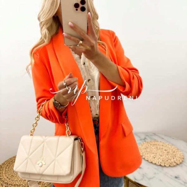 Елегантно сако Клара в оранжев цвят - код 2278