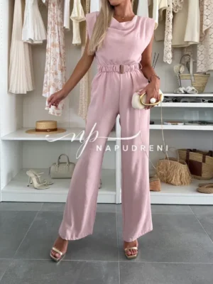 Гащеризон с колан ''Lea'' в розов цвят - код BL9489