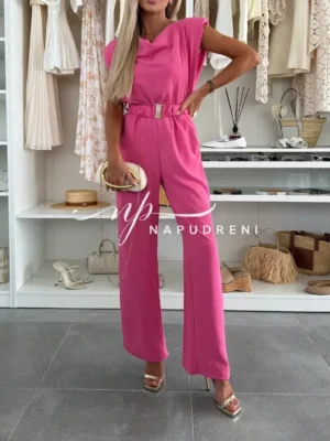 Гащеризон с колан ''Lea'' в цикламен цвят - код BL9488