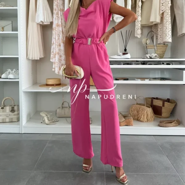 Гащеризон с колан ''Lea'' в цикламен цвят - код BL9488