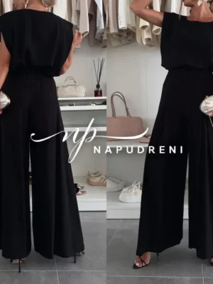 Дамски свободен комплект от две части ''STELLA'' в черен цвят - код G9237