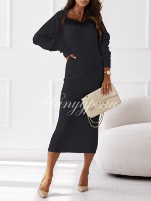 Дамски елегантен комплект "Feathers" в черен цвят - код 5751