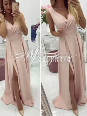 Стилна розова рокля Royals - код P485