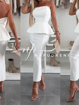 Дамски комплект ''Larra'' в бял цвят - код 9062